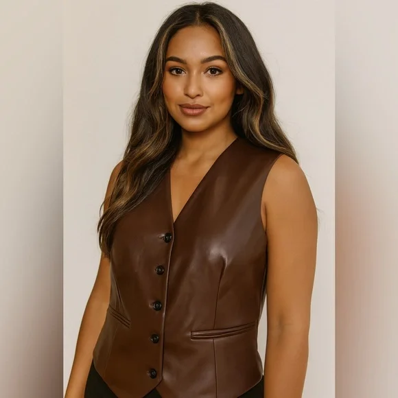 Hutch for Anthropologie Faux Leather Vest – NWT, Size M Women’s Fall Fashion - Picture 2 of 9